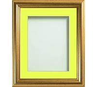 Frame Company Eldridge Gold 14x11 Frame with Lemon Bon Bon Mount for A4