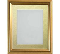 Frame Company Eldridge Gold Photo Frame with Gold Mount, A2 for A3, fitted with perspex