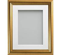 Frame Company Eldridge Gold Photo Frame with White Mount, 18x14 for 16x12 inch, fitted with perspex