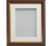 Frame Company Eldridge Mahogany 12x10 Frame, Ivory V-Groove Mount for 9x7