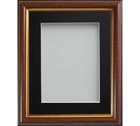 Frame Company Eldridge Mahogany 14x11 Photo Frame, Black Mount for A4
