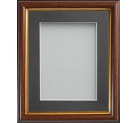 Frame Company Eldridge Mahogany 14x11 Photo Frame, Grey Mount for A4