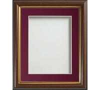 Frame Company Eldridge Mahogany 40x40cm Frame, Plum Mount for 30x30 | Fits a 30x30 photo with mount or a 40x40cm photo without mount, Frame size 40x40cm, Overall approx 46x46cm, Perspex Front