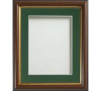 Frame Company Eldridge Mahogany A3 Frame, Bottle Green Mount for A4 | Fits a A4 image with mount or a A3 image without mount, Frame size A3, Overall approx 14.1x18.9, Perspex Front