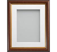 Frame Company Eldridge Mahogany A3 Frame, White Mount for A4 | Fits a A4 image with mount or a A3 image without mount, Frame size A3, Overall approx 14.1x18.9, Perspex Front