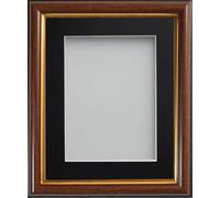 Frame Company Eldridge Mahogany Photo Frame with Black-V Groove Mount, 14x11 for A4, fitted with perspex
