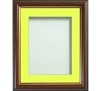 Frame Company Eldridge Mahogany Photo Frame with Lemon Bon Bon Mount, A2 for A3, fitted with perspex