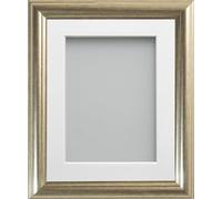 Frame Company Eldridge Silver 50x40cm Picture Photo Frames With White Mount for Image 40x30cm *Choice of Sizes* Fitted with Real Glass