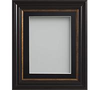 Frame Company Emson Black Picture Photo Frame with Black Mount - 7x5 for pic size 6x4 *Choice of Sizes* Fitted with Real Glass