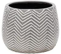 Frame Company Indoor Glazed Ceramic Cauldron Style Flower Plant Pot, Grey Fishbone Pattern, Depth 14.5cm Height 11cm *Choice of sizes*