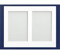 Frame Company Jellybean Multi-Aperture Frame Dark Blue 10x8 with White Mount for 6x4 inch (x2)
