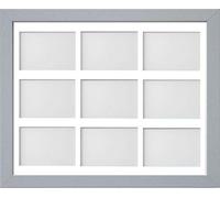 Frame Company Jellybean Multi-Aperture Frame Pale Grey 20x16 with White Mount for 6x4 inch (x9)