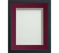 Frame Company Jellybean Range Black Wooden 10x8 inch Picture Photo Frame with Plum Mount for Image 6x4 inch * Choice of Colours & Sizes* Fitted with Perspex