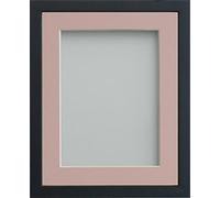 Frame Company Jellybean Range Black Wooden 12x10 inch Picture Photo Frame with Pink Mount for Image 10x8 inch * Choice of Colours & Sizes* Fitted with Perspex