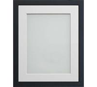 Frame Company Jellybean Range Black Wooden 7x5 inch Picture Photo Frame with White Mount for Image 6x4 inch * Choice of Colours & Sizes* Fitted with Perspex