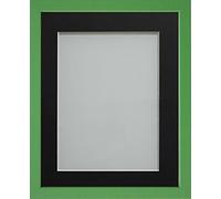 Frame Company Jellybean Range Green Wooden 10x8 inch Picture Photo Frame with Black Mount for Image 7x5 inch * Choice of Colours & Sizes* Fitted with Perspex