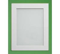 Frame Company Jellybean Range Green Wooden 16x12 inch Picture Photo Frame with White Mount for Image 13x9 inch * Choice of Colours & Sizes* Fitted with Perspex