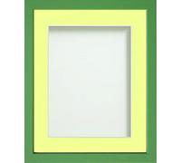 Frame Company Jellybean Range Green Wooden A2 Picture Photo Frame with Lemon Bon Bon Mount for Image A3 * Choice of Colours & Sizes* Fitted with Perspex