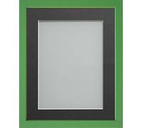 Frame Company Jellybean Range Green Wooden A3 Picture Photo Frame with Grey Mount for Image A4 * Choice of Colours & Sizes* Fitted with Perspex