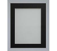 Frame Company Jellybean Range Grey Wooden 8x6 inch Picture Photo Frame with Black Mount for Image 6x4 inch * Choice of Colours & Sizes* Fitted with Perspex