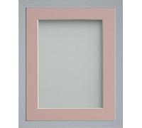 Frame Company Jellybean Range Grey Wooden A4 Picture Photo Frame with Pink Mount for Image 10x6 inch * Choice of Colours & Sizes* Fitted with Perspex