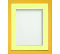 Frame Company Jellybean Range Mustard Yellow Wooden 20x16 inch Picture Photo Frame with Lemon Bon Bon Mount for Image A3 * Choice of Colours & Sizes* Fitted with Perspex