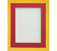 Frame Company Jellybean Range Mustard Yellow Wooden 20x16 inch Picture Photo Frame with Red Mount for Image A3 * Choice of Colours & Sizes* Fitted with Perspex
