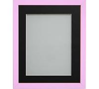 Frame Company Jellybean Range Pink Wooden 16x12 inch Picture Photo Frame with Black Mount for Image 12x8 inch * Choice of Colours & Sizes* Fitted with Perspex