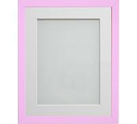 Frame Company Jellybean Range Pink Wooden 9x7 inch Picture Photo Frame with White Mount for Image 7x5 inch * Choice of Colours & Sizes* Fitted with Perspex