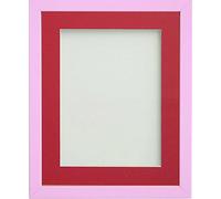 Frame Company Jellybean Range Pink Wooden A2 Picture Photo Frame with Red Mount for Image A3 * Choice of Colours & Sizes* Fitted with Perspex
