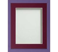 Frame Company Jellybean Range Purple Wooden 12x10 inch Picture Photo Frame with Plum Mount for Image 10x8 inch * Choice of Colours & Sizes* Fitted with Perspex