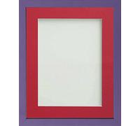 Frame Company Jellybean Range Purple Wooden 12x10 inch Picture Photo Frame with Red Mount for Image 8x6 inch * Choice of Colours & Sizes* Fitted with Perspex