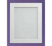 Frame Company Jellybean Range Purple Wooden 12x10 inch Picture Photo Frame with White Mount for Image 9x7 inch * Choice of Colours & Sizes* Fitted with Perspex