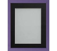 Frame Company Jellybean Range Purple Wooden 8x6 inch Picture Photo Frame with Black Mount for Image 6x4 inch * Choice of Colours & Sizes* Fitted with Perspex