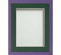 Frame Company Jellybean Range Purple Wooden A2 Picture Photo Frame with Bottle Green Mount for Image A3 * Choice of Colours & Sizes* Fitted with Perspex