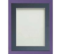 Frame Company Jellybean Range Purple Wooden A4 Picture Photo Frame with Blue Mount for Image 9x6 inch * Choice of Colours & Sizes* Fitted with Perspex