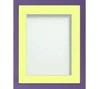 Frame Company Jellybean Range Purple Wooden A4 Picture Photo Frame with Lemon Bon Bon Mount for Image 10x6 inch * Choice of Colours & Sizes* Fitted with Perspex