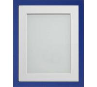 Frame Company Jellybean Range Royal Blue Wooden A4 Picture Photo Frame with White Mount for Image 10x6 inch * Choice of Colours & Sizes* Fitted with Perspex