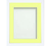 Frame Company Jellybean Range White Wooden 10x8 inch Picture Photo Frame with Lemon Bon Bon Mount for Image 7x5 inch * Choice of Colours & Sizes* Fitted with Perspex