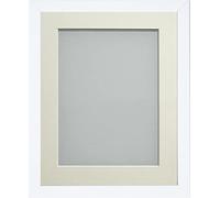 Frame Company Jellybean Range White Wooden 7x5 inch Picture Photo Frame with Ivory Mount for Image 6x4 inch * Choice of Colours & Sizes* Fitted with Perspex