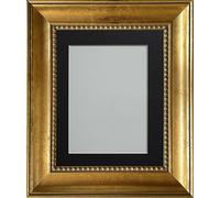 Frame Company Litchfield Gold Ornate Beaded Decorative Wooden 10x10 inch Frame With Black Mount For Image 8x8 inch *Choice of Sizes*