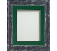Frame Company Lynton Coal Photo Frame with Bottle Green Mount, 18x14 for 16x12 inch, fitted with perspex