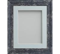 Frame Company Lynton Coal Photo Frame with Light Blue Mount, 9x7 for 8x6 inch, fitted with perspex