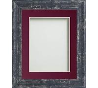 Frame Company Lynton Coal Photo Frame with Plum Mount, 14x11 for A4, fitted with perspex