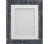 Frame Company Lynton Coal Photo Frame with White Mount, 18x14 for 14x10 inch, fitted with perspex