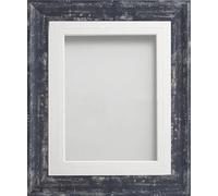 Frame Company Lynton Coal Photo Frame with White V-Groove Mount, 18x14 for 16x12 inch, fitted with perspex