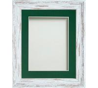 Frame Company Lynton Driftwood Photo Frame with Bottle Green Mount, A4 for 10x6 inch, fitted with perspex