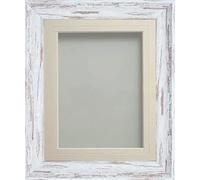 Frame Company Lynton Driftwood Photo Frame with Ivory V-Groove Mount, 7x5 for 5x3.5 inch, fitted with perspex