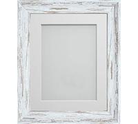 Frame Company Lynton Driftwood Photo Frame with White Mount, 14x11 for A4, fitted with perspex