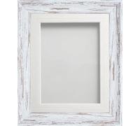 Frame Company Lynton Driftwood Photo Frame with White V-Groove Mount, 18x14 for 14x10 inch, fitted with perspex